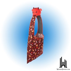 Tote Bag with Plushie: (Dark Red + Red Dragon)